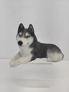 Vintage Sandicast Husky Dog Blue Eyes Sculpture 1987 Sandra Brue #147 - Picture 1 of 10
