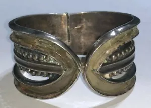 Thick Fancy Ornate Adjustable Bracelet Sterling Silver .925 - Picture 1 of 11