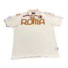 AS Roma Kappa Poloshirt | Vintage Y2K italienische Fußball Sportbekleidung weiß 2XL Vintage