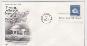 TurtlesTradingPost- Thomas Jefferson Memorial Coil 1973 FDC #1520- Artcraft - Picture 1 of 1