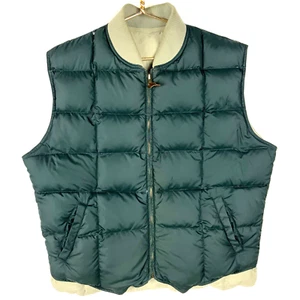 Vintage Eddie Bauer Down Puffer Vest Jacket Size Large Full Zip Reversible 1980s - Picture 1 of 12
