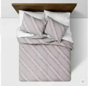 Gray Diagonal Textured Full/Queen Comforter & Sham Set - Opalhouse - Picture 1 of 6