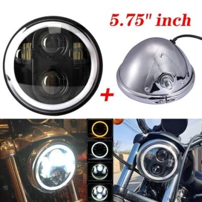 For Harley Sportster XL 883 1200 Dyna 5.75" LED Headlight Mount Housing Bucket - Изображение 1 из 4