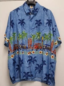 Rima Mens Hawaiian Shirt XXL Button Up Short Sleeve Caribbean Beach - Picture 1 of 14