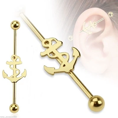 工业带锚 14 规格 1-1/2 英寸 5 毫米球金色 IP 杠铃 @Z — 第 1/3 张图片