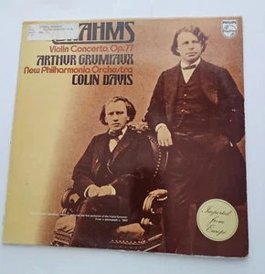 Brahms Violin Concerto Arthur Grumiaux Colin Davis Vinyl LP Album Philips Record - Foto 1 di 2
