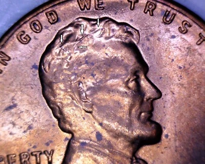 1958 ERROR BIG DIE CRACK Lincoln Wheat Cent BU + Coin   FREE SHIP - Image 1 of 4