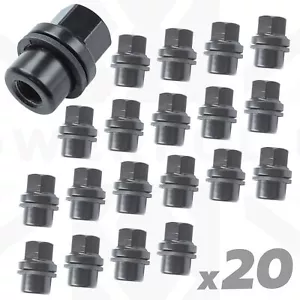 20 Stück schwarze Alufelgenmuttern für Land Rover Classic Defender 27 mm Sägezahn - Bild 1 von 8