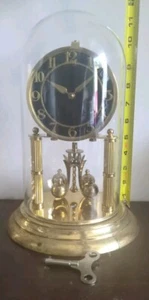 Vintage 1932 Kern & Link 400 Day Anniversary Clock WORKING , Glass Dome , Key - Picture 1 of 9