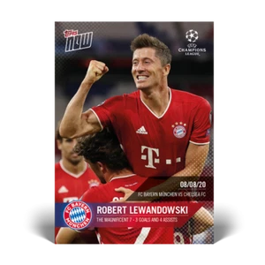 2020 TOPPS NOW UCL #63 ROBERT LEWANDOWSKI THE MAGNFICENT 7 - 3 GOAS & 4 ASSISTS - Picture 1 of 2
