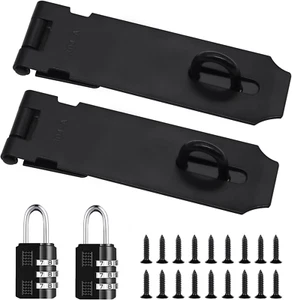 2Pcs Door Locks Hasp Latch,5 Inch 304 Stainless Steel Safety Packlock Clasp Hasp - Picture 1 of 12