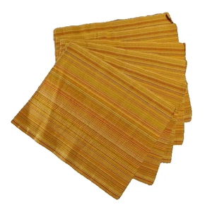 Crate & Barrel Yellow Stripe Owen Placemats Set of 6 - Picture 1 of 8