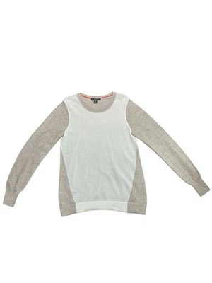 Suéter Tommy Bahama 100 % cachemir para mujer cuello redondo dos tonos beige/marfil talla M Foto 1 de 4