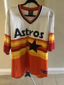 Maglia Vintage Houston Astros Arcobaleno Collezione Cooperstown ADULTO 2XL Biggio #7 - Foto 1 di 7