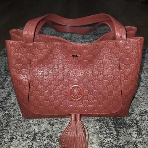 AUTENTICA Borsa Valentino By Mario Valentino Ollie Dollaro Monogram Pelle Donna Rossa