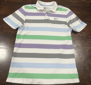 Nike Golf Sport Dri-Fit TPC Sawgrass gestreiftes Poloshirt Herren Größe Large " - Bild 1 von 7