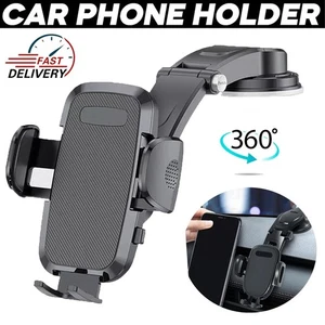 In Car Phone Holder 360° Rotatable Car Mobile Phone Suction Universal Mount Dash - Picture 1 of 6