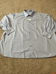NWT Mens Modena Classic Fit Cotton Blend Solid Blue L/S Dress Shirt 20x34/35 - Picture 1 of 3