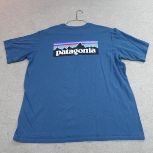 Patagonia Shirt Large Blue Fitz Roy Regular Fit Double Sided - Picture 1 of 5