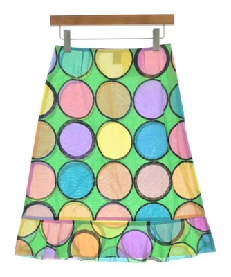 COMME des GARCONS Falda Tricot Hasta la Rodilla S Amarillo Púrpura Algodón Usada Foto 1 de 4