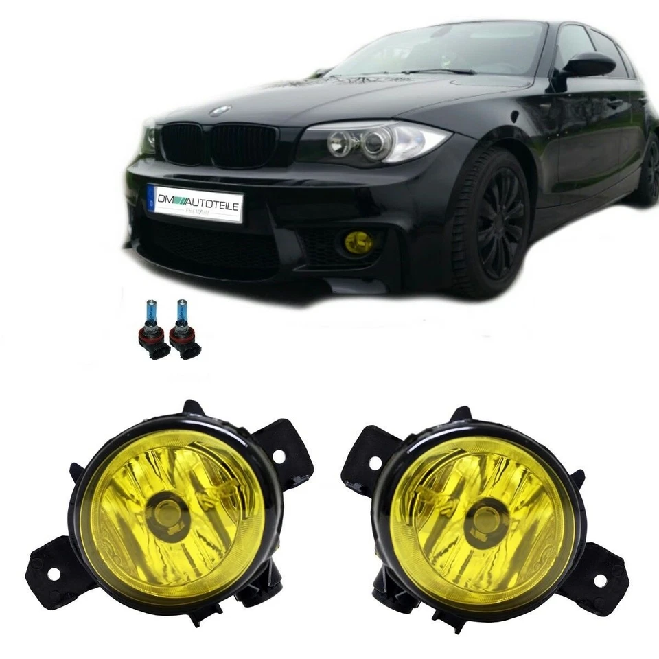SET 2x Feux anti-brouillard jaune US Look BMW 1 E81 E82 E87 E88 X1 E84 X5 E70 - Photo 1/1