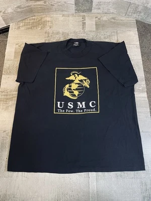 Винтажная мужская черная футболка морской пехоты USMC XXL 2XL сделано в США для тренировок в тренажерном зале PT - Изображение 1 из 4