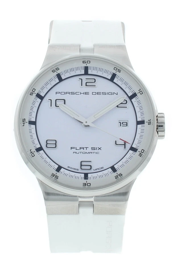 Reloj automático para hombre Porsche Design Flat Six 40 mm esfera blanca P.635141641256 Foto 1 de 4