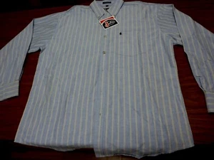 Justin Western Shirt Mens Size Large Blue Beige Striped New With Tag - Picture 1 of 6