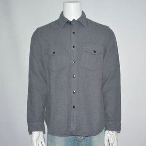 NWT WALLACE & BARNES Wool Cotton Flannel Gray Long Sleeve CPO Shirt Sz M - Picture 1 of 5