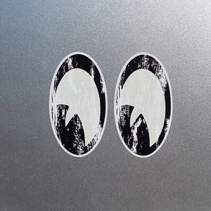 2x Distressed Looking Left Cartoon Googly Eyes Vinyl Sticker For Car 45x82mm - Bild 1 von 1