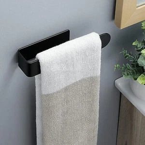Hand Towel Holder Hand Towel Ring Self Adhesive Bathroom Towel Bar Stick on Wall - Picture 1 of 6