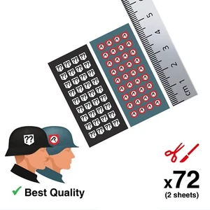 1:32 Scale Britains German 2 Types of Alt. Helmet Stickers x72 (36ea) for Toys - Picture 1 of 4
