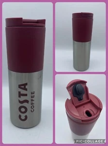 TALL Costa Coffee Stainless Steel Costa Red Tall Travel Cup/ Mug 450ml 16oz VGC - Picture 1 of 4