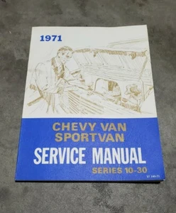 1971 Chevrolet Sportvan Series 10-30 Service Repair Manual Original Vintage - Foto 1 di 3