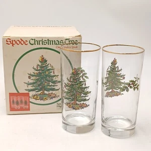 Lot de 4 verres Highball vintage Spode sapin de Noël boîte verre transparent vacances. PO - Photo 1/6