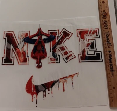 1 - DTF Print - Swoosh Spiderman Hanging Upside down Web Crawler