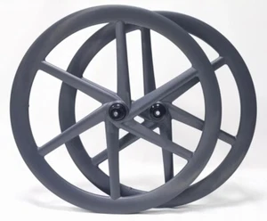 700c Rennrad-Carbon 6 Speichen Laufradsatz Mittelsperre Scheibenbremse Naben - Bild 1 von 18