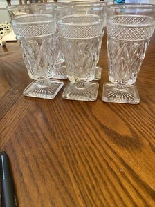 Juego de 5 vasos de jugo vintage de vidrio imperial Cape Cod pies cuadrados - Imagen 1 de 2