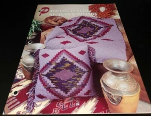 EDREDÓN DE CROCHET Y CLUB AFGANO DE ANNIE, 1996, PINTADO DESIERTO AFGANO Y ALMOHADA - Imagen 1 de 1