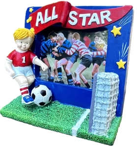 Soccer Player Red 3D Photo Picture Frame 1994 Hand Painted 3.5 x 5 - Picture 1 of 8