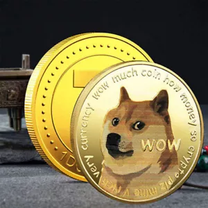 Gedenkmünze Challenge Dogecoin Gold Sammlerstück Souvenir Muster Hund Geschenk - Bild 1 von 9