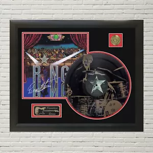 Ringo Starr grabado con láser negro vinilo reproducción de disco firmado LP Display - Imagen 1 de 4