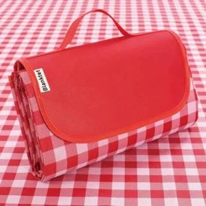 Large Picnic Blankets, Sandproof Beach Mat Waterproof Quick Drying (Red Plaids) - Picture 1 of 6