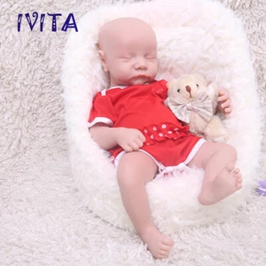 17'' Eyes Closed Squishy Silicone Newborn Baby Girl Adorable Asleep Doll Infant - Picture 1 of 7