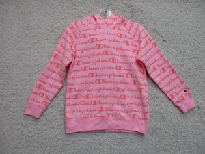 Champion Sweater Extra Large Youth Pink Hoodie Pullover Spell Out Logo Girls XL - Picture 1 of 11