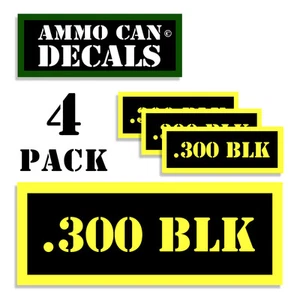 300 SCHWARZ Munitionsdose Etikett 4x Munition Etui Aufkleber Aufkleber 4er-Pack YW MINI 1,5 Zoll - Bild 1 von 2