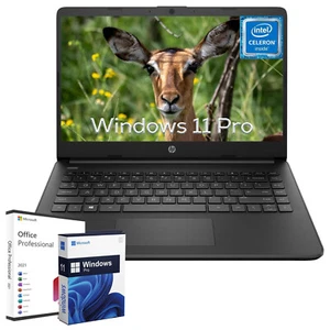 ๐ HP 14" Laptop,Intel Celeron N4120,16GB,128GB emmc+win11pro+Office pro2021 #A - Picture 1 of 11