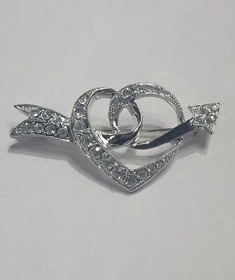 Broche Plata Acero Inoxidable para Mujer Piedras Transparentes Foto 1 de 4