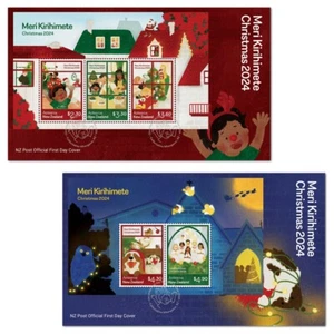 New Zealand 2024 Christmas Miniature Sheet First Day Cover FDC Set - Picture 1 of 1