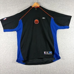 Reebok Official NBA NEW YORK KNICKS Mens XL Short Sleeve 1/4 Zip Shooting Shirt - Picture 1 of 12